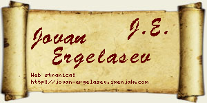 Jovan Ergelašev vizit kartica